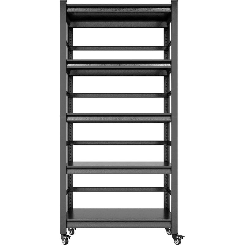 72" Heavy Duty Shelves 5 Tier Metal Shelving Unit with Wheels